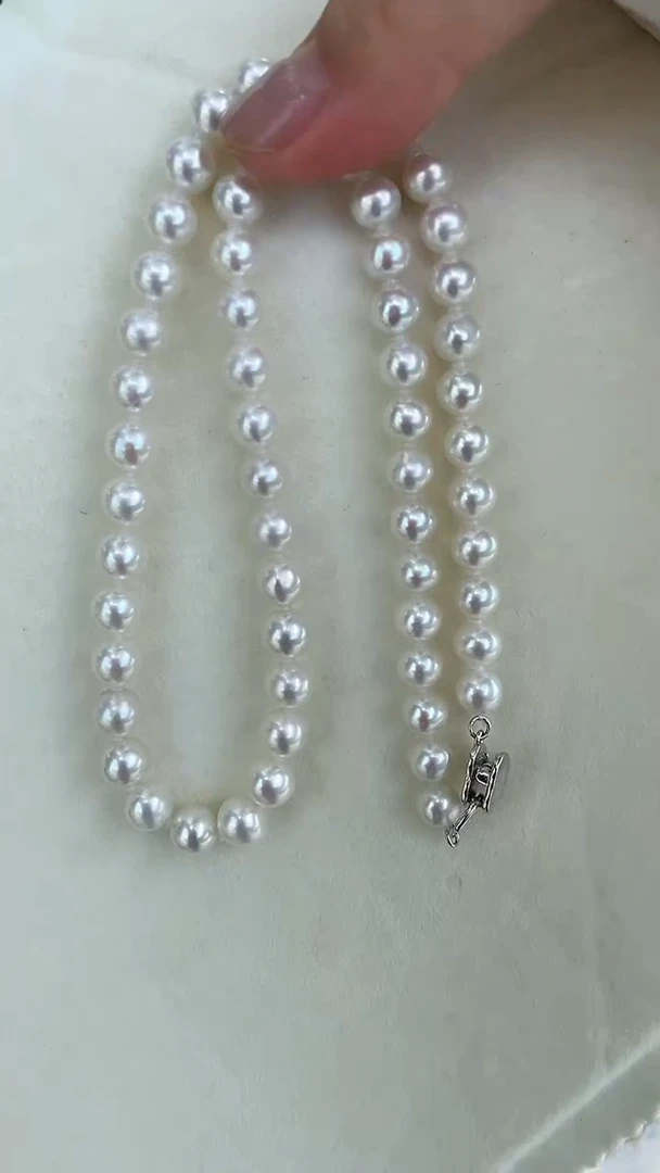 颈饰银S925镶嵌淡水珍珠天然淡水珍珠项链