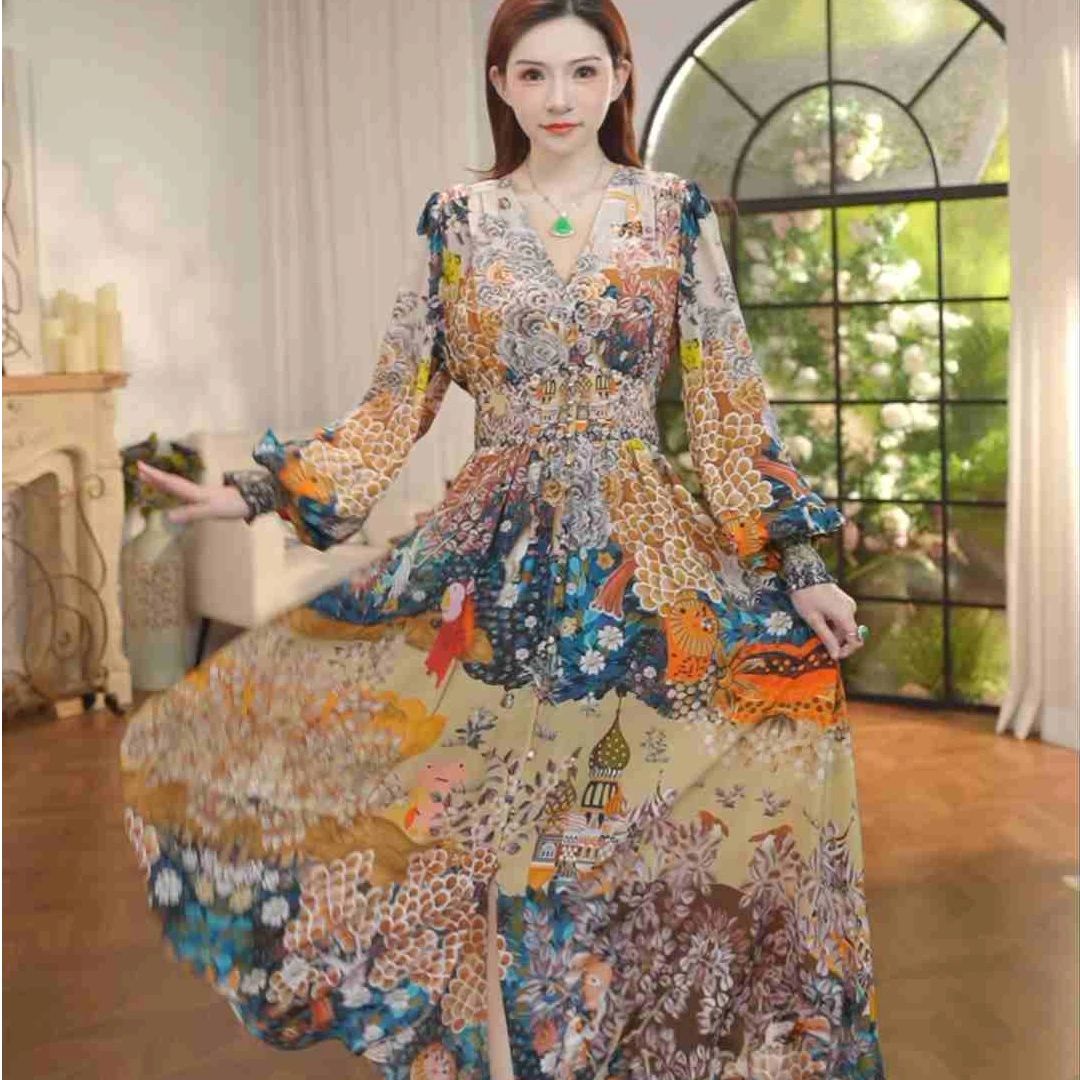 【2025-瑶瑶】重磅100桑蚕丝连衣裙Y25-0906-25