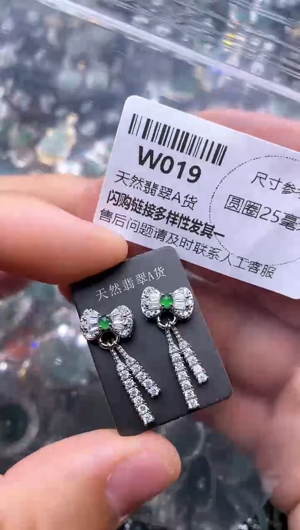 【闪购商品】翡翠颈饰未镶嵌W019耳钉