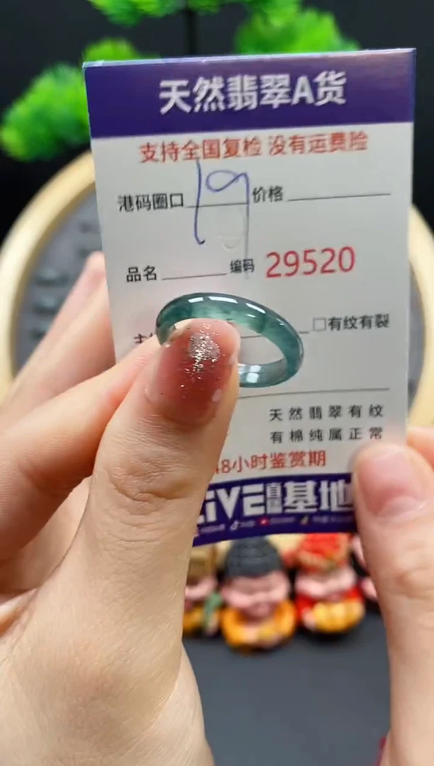 【闪购商品】翡翠戒指未镶嵌天然翡翠戒圈9520