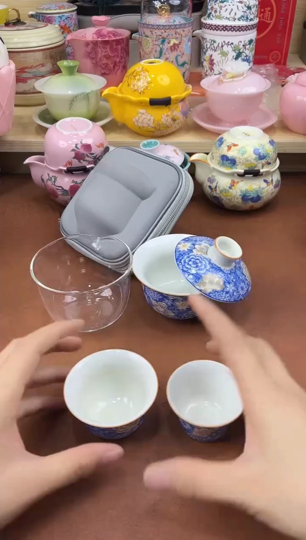 陶陶瓷茶具摆件旅行套组