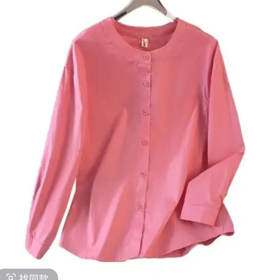 敏子家620款新款九分袖休闲薄款圆领宽松显瘦款薄上衣衬衣简约