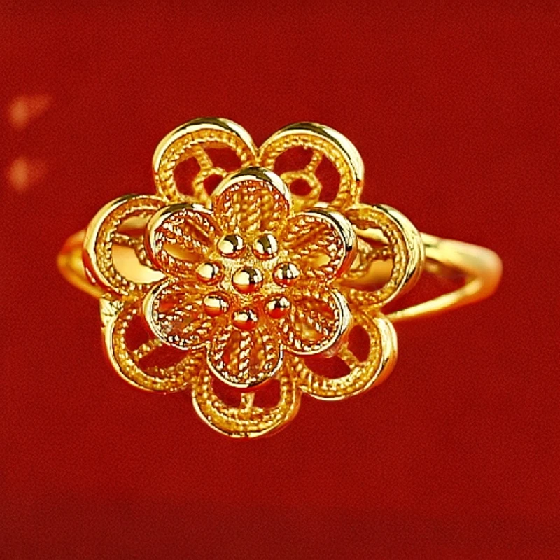 【璐璐甄选】 高端大气流行合金牡丹花立体花朵戒指/指环（ZL7048）