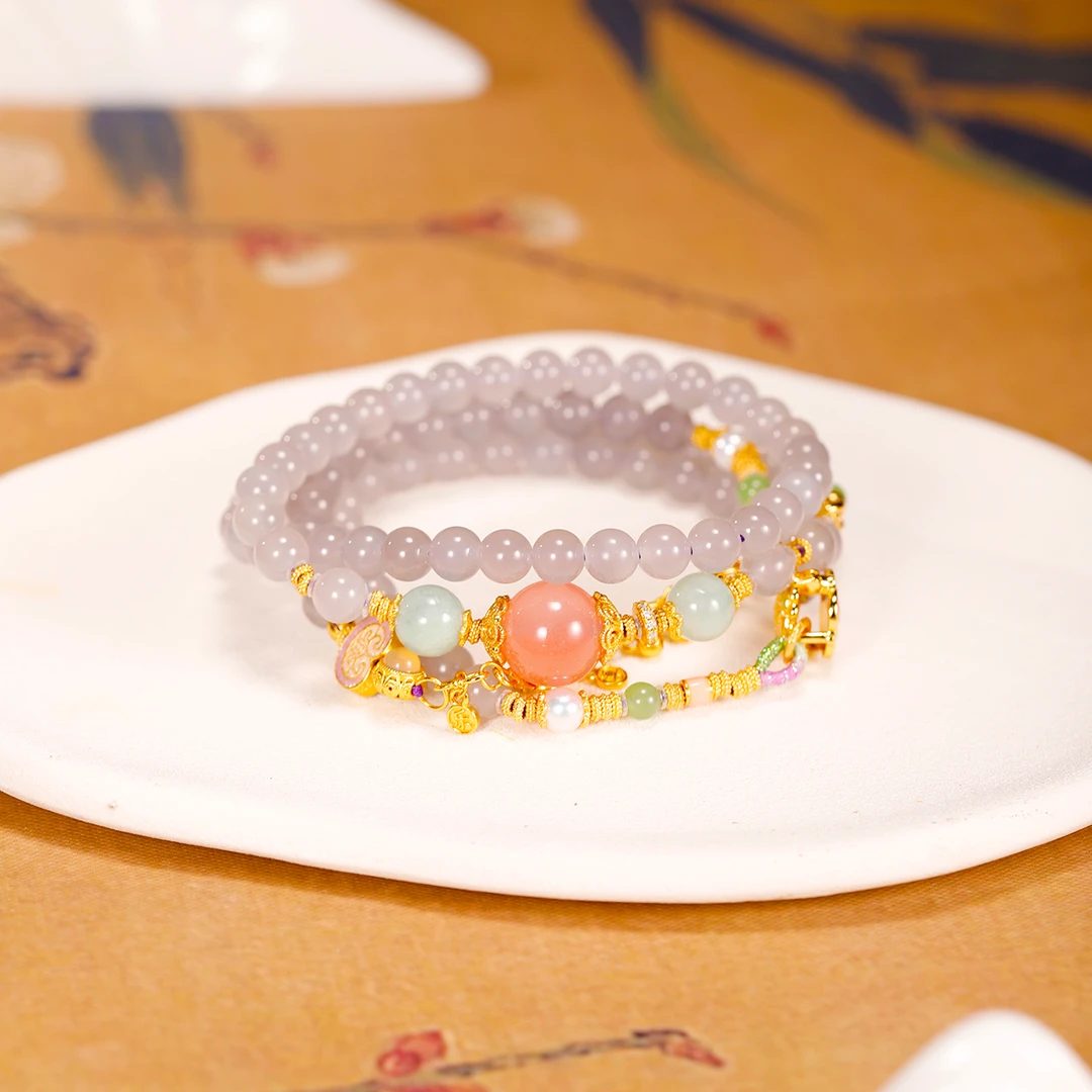 「国玉和田玉｜烟紫项链」百搭节日多样性发一