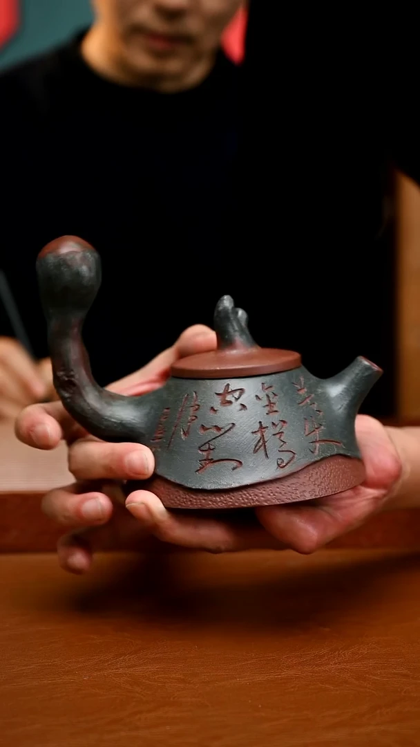 茶壶紫砂石乐刻绘异型436