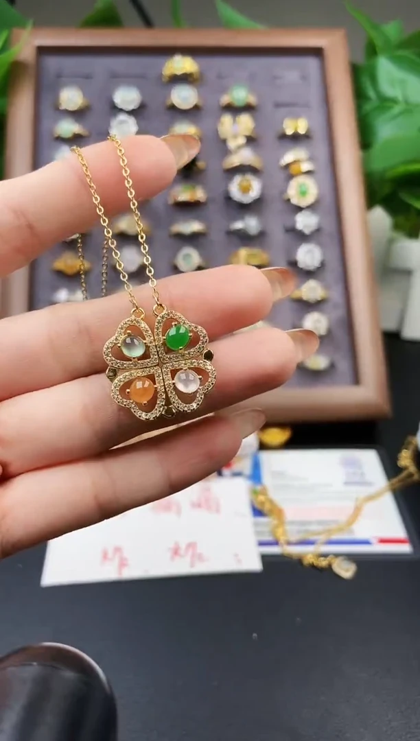 颈饰银S925镶嵌翡翠12