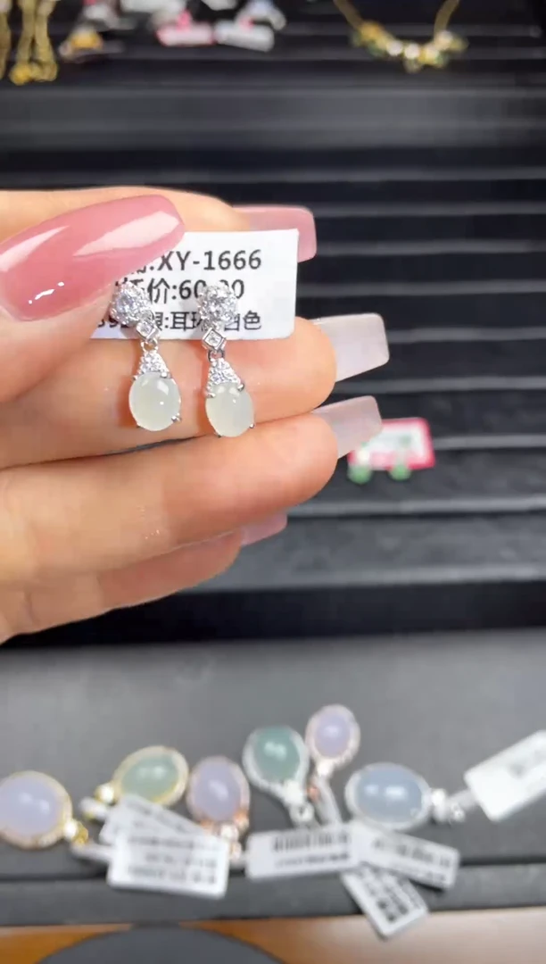 银S925镶嵌戒指翡翠天然翡翠A货