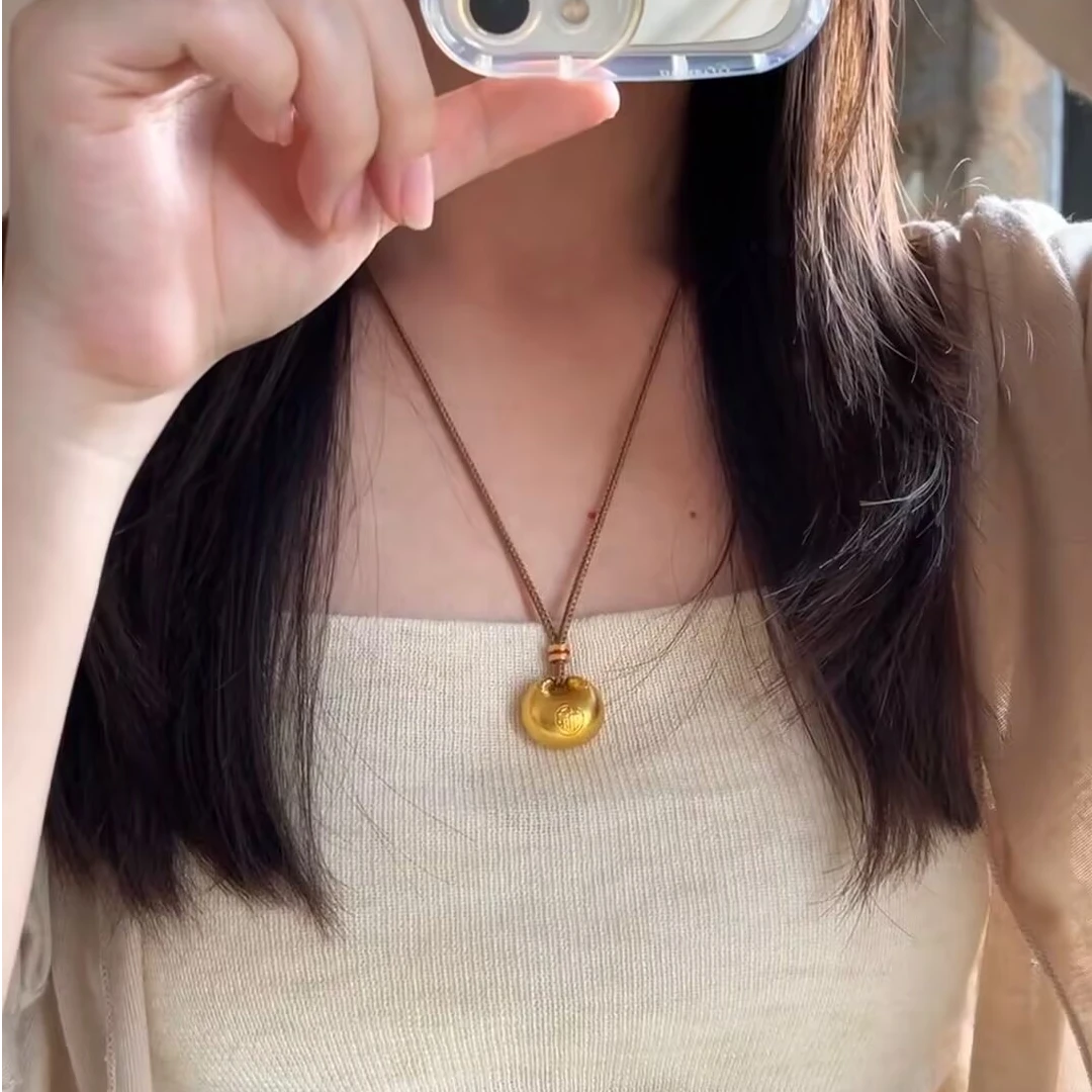 黄金 足金999 古法工艺 小胖福平安锁吊坠金坨宝宝金锁送女友