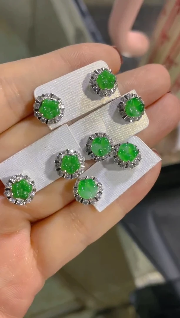 翡翠未镶嵌耳饰天然A货翡翠（多样性发货拍一件发件）