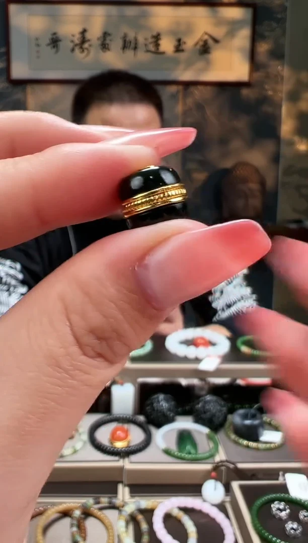 【闪购商品】和田玉珠子未镶嵌卡11mm汉堡珠黑青