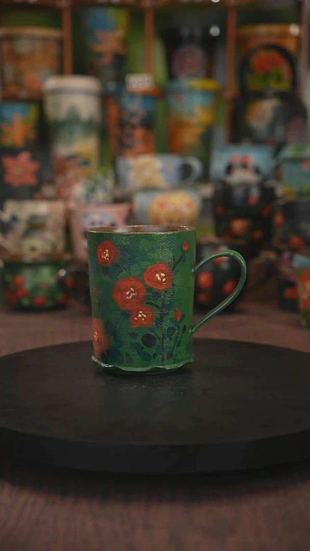 紫砂油画手绘釉下彩