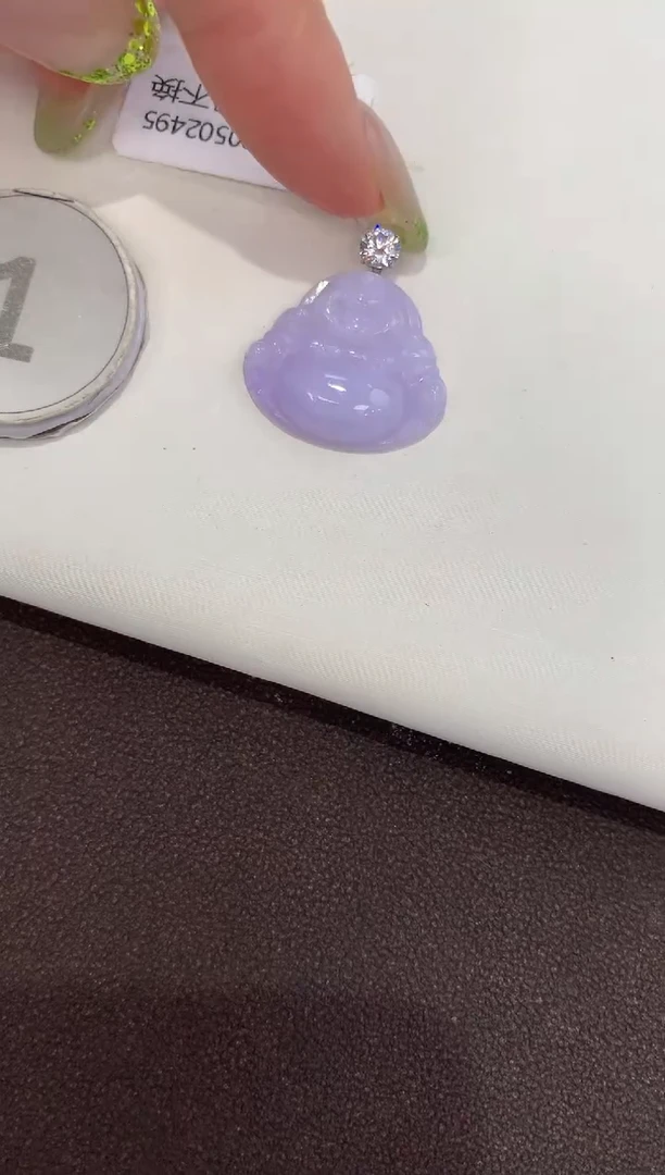 颈饰18K金镶嵌翡翠天然缅甸a货翡翠