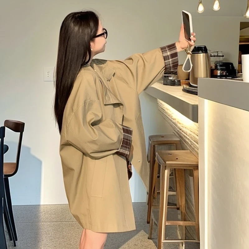 风衣外套女2025春秋新款高级感韩系显瘦小个子休闲复古英伦风大衣