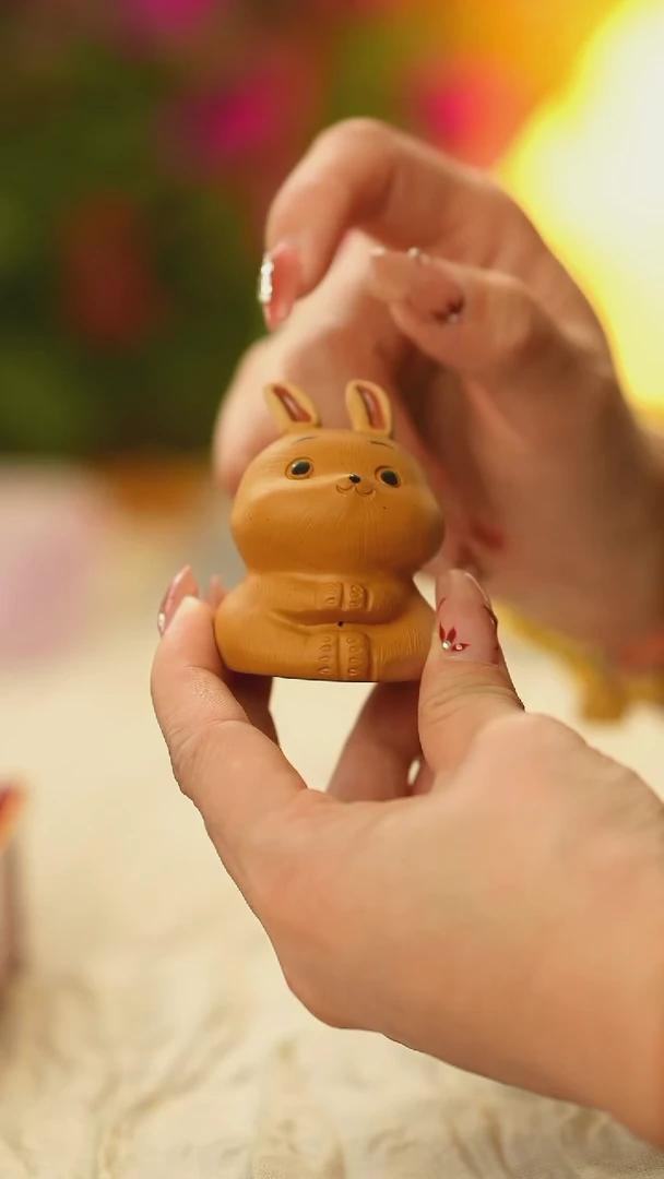 【闪购商品】摆件茶宠 紫砂 小兔子3432