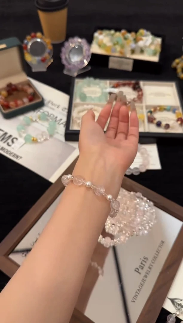 合金手链水晶粉阿赛x2930