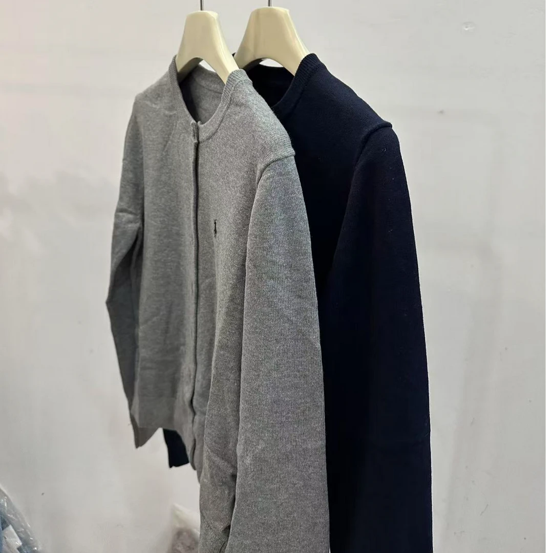 南油高品纯棉针织平面带刺绣毛衣开衫