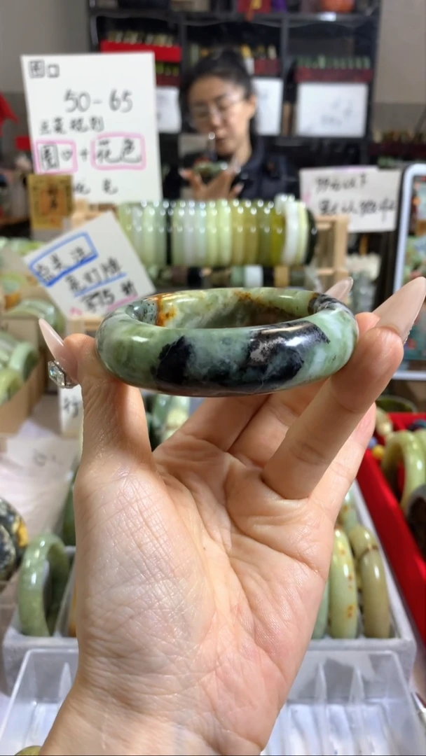 未镶嵌岫玉手镯25 53+