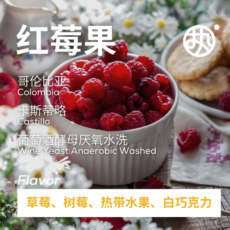 粉标【红莓果】哥 伦比亚慧兰产区莫妮卡庄园水洗中浅黑咖啡豆