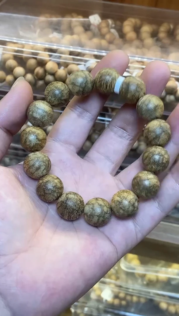 沉香手串菩萨棋圆珠单圈1.5虎斑多样性发其一