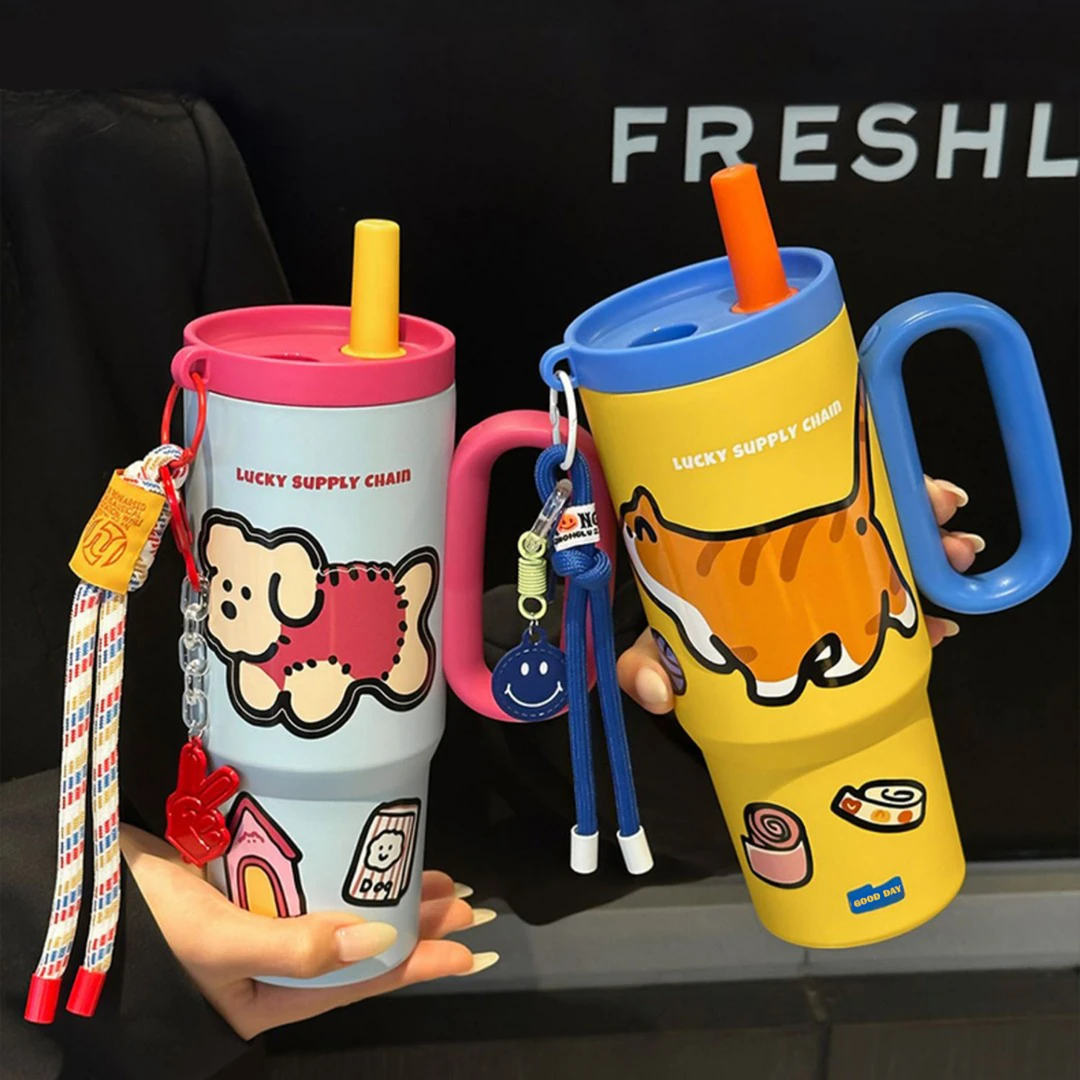 绚青冰霸杯巨无霸保温杯大容量水杯子吸管保冰保冷车载送礼物情侣