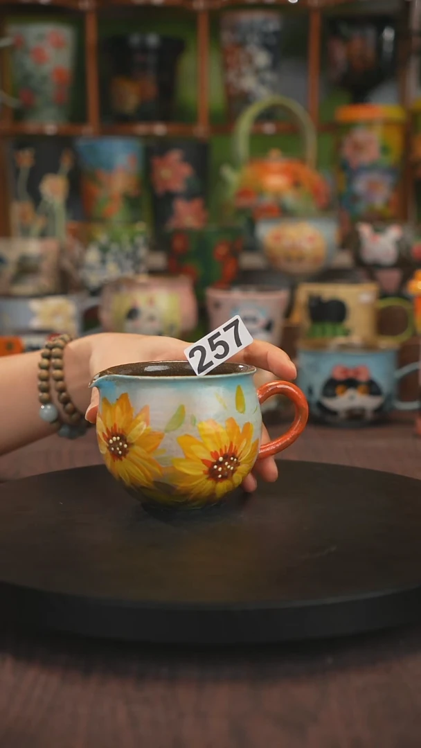 紫砂油画手绘釉下彩257