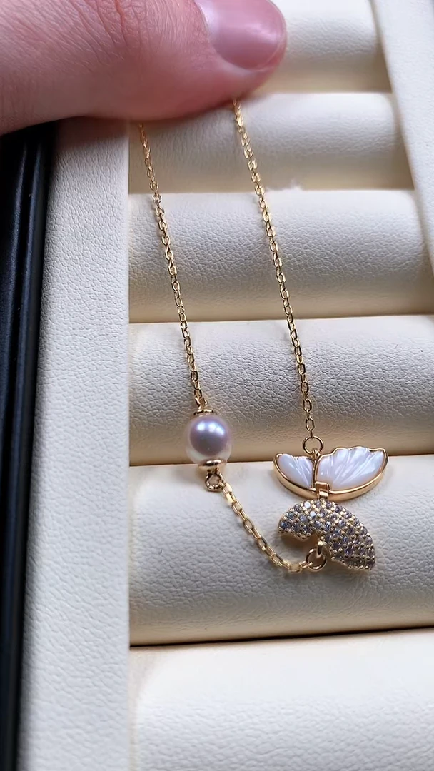 【闪购商品】海水珍珠手链银S925镶嵌AB款蝴蝶珍珠手链
