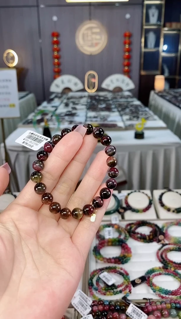未镶嵌收藏级西瓜老矿碧玺单圈手串8mm+碧玺hon多样性发一条