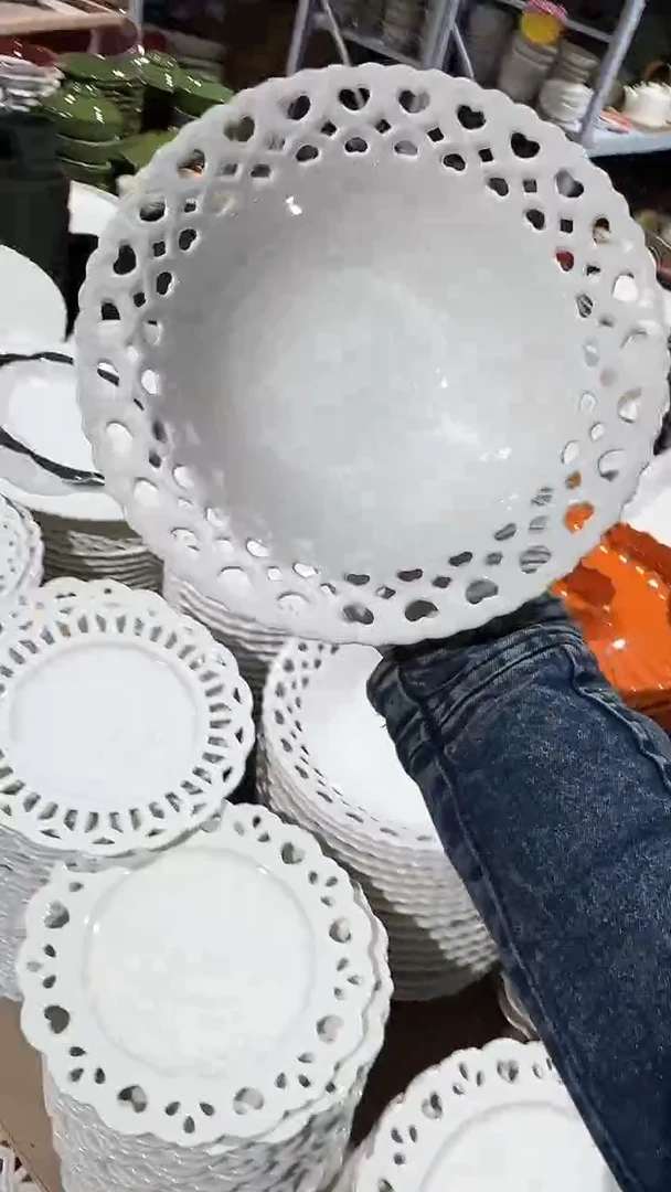 陶瓷镂空爱心汤碗微瑕 凑满20元包邮