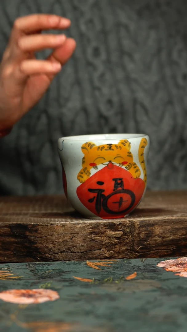 【闪购商品】杯釉下彩手工手绘同款陶器