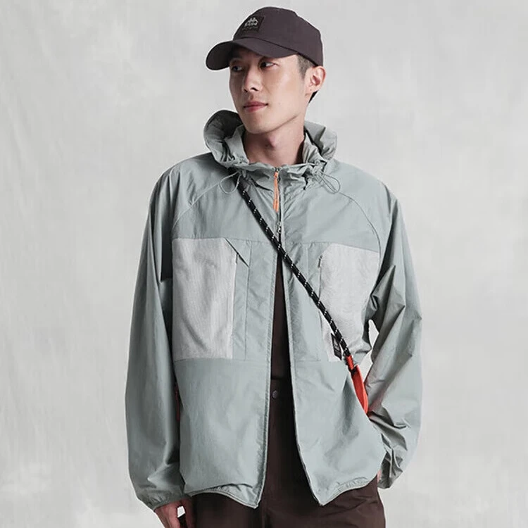 KAPPA卡帕防风衣男防晒休闲外套防水连帽开衫K0E32FJ72