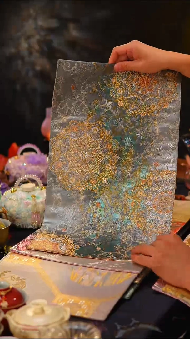 112西阵织西阵织50*29cm绿金色