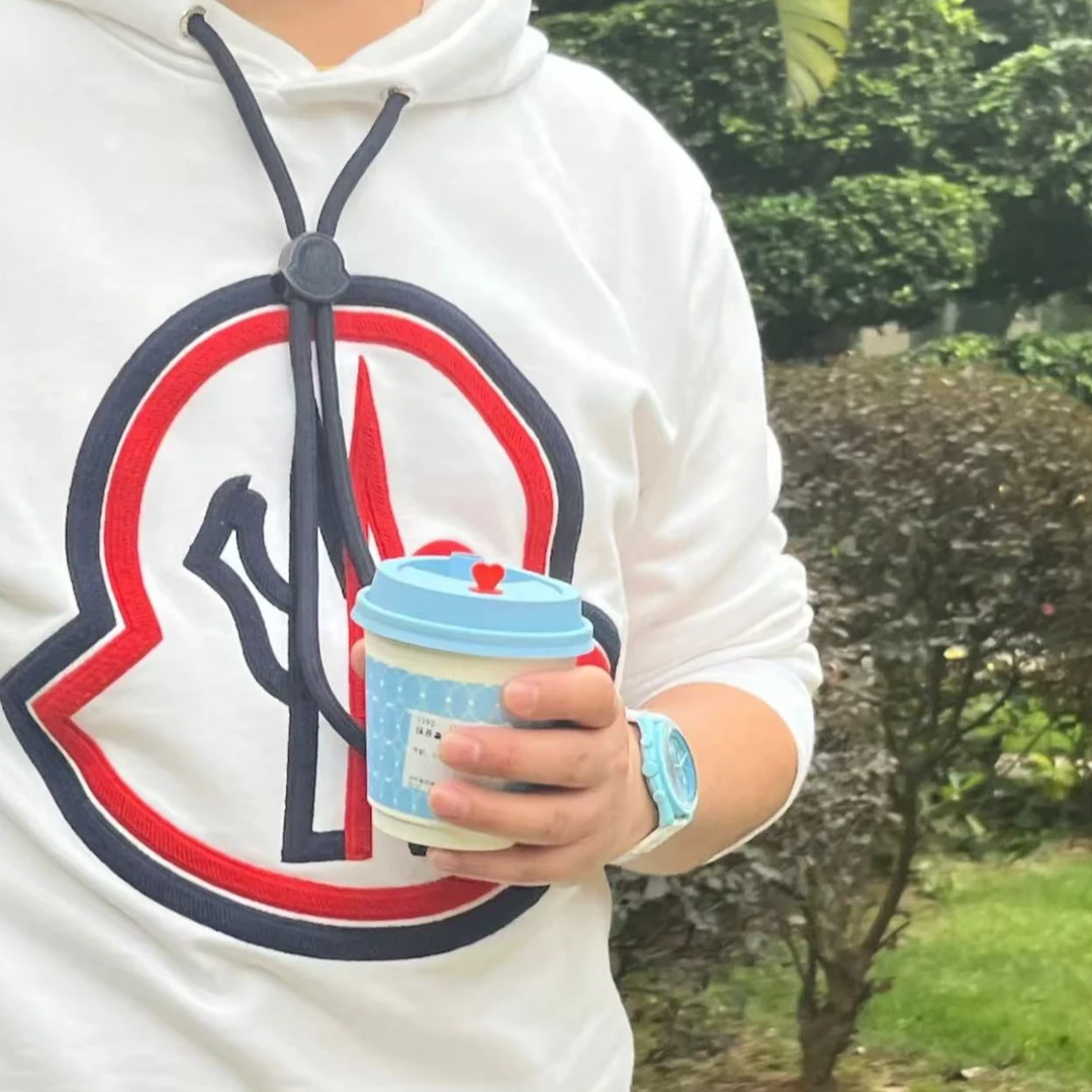 全新未使用 MONCLER /徽标连帽卫衣/S/M码