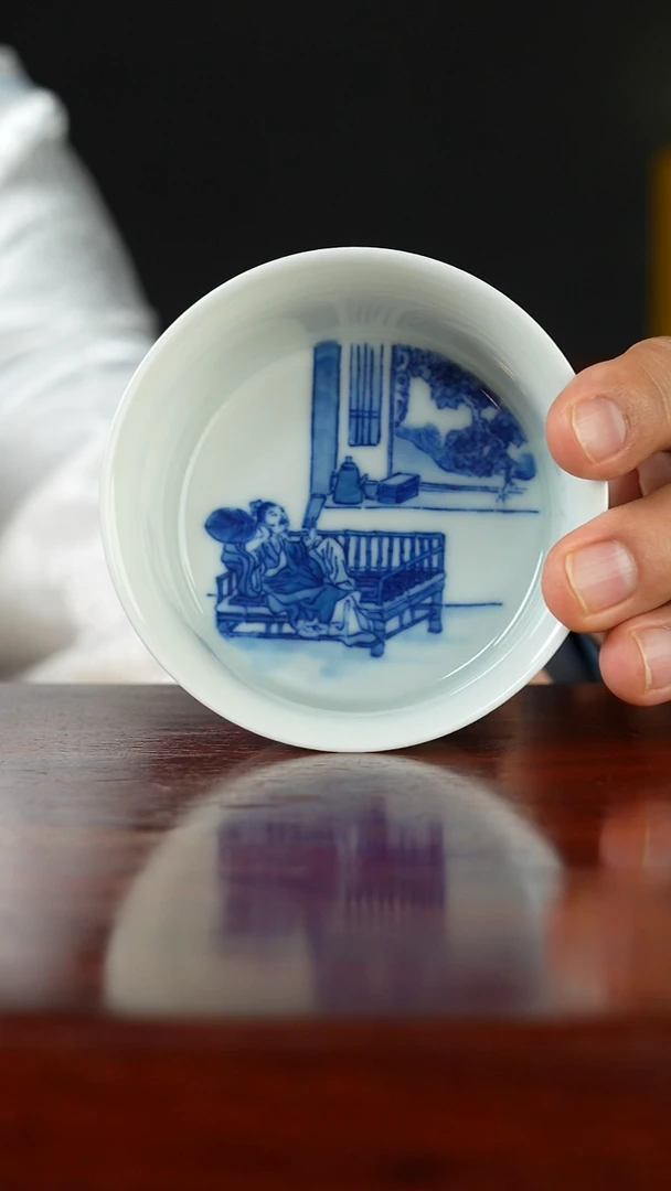祖传窑真柴窑传承400年内画人物单杯