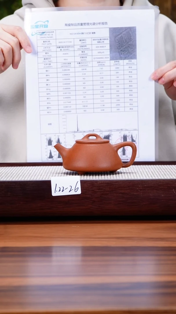 【闪购商品】紫砂茶壶1.22-26点搪 大红泥平盖石瓢150