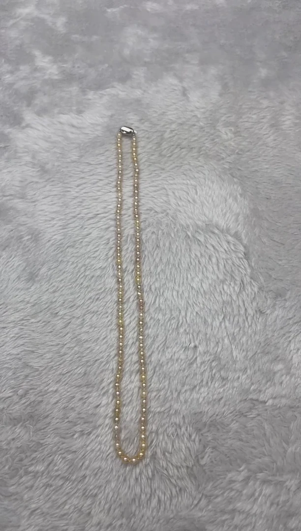 项链银S925镶嵌海水珍珠AK羽皇金4-4.5mm