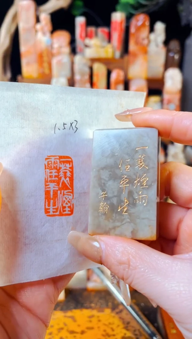 【闪购商品】巴林石印石手工篆刻《一蓑烟雨任平生》