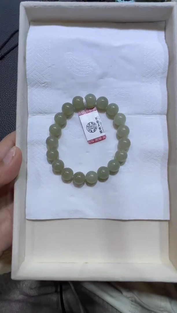 未镶嵌手串和田玉且末近矿高清白卡10手串（产地直发）