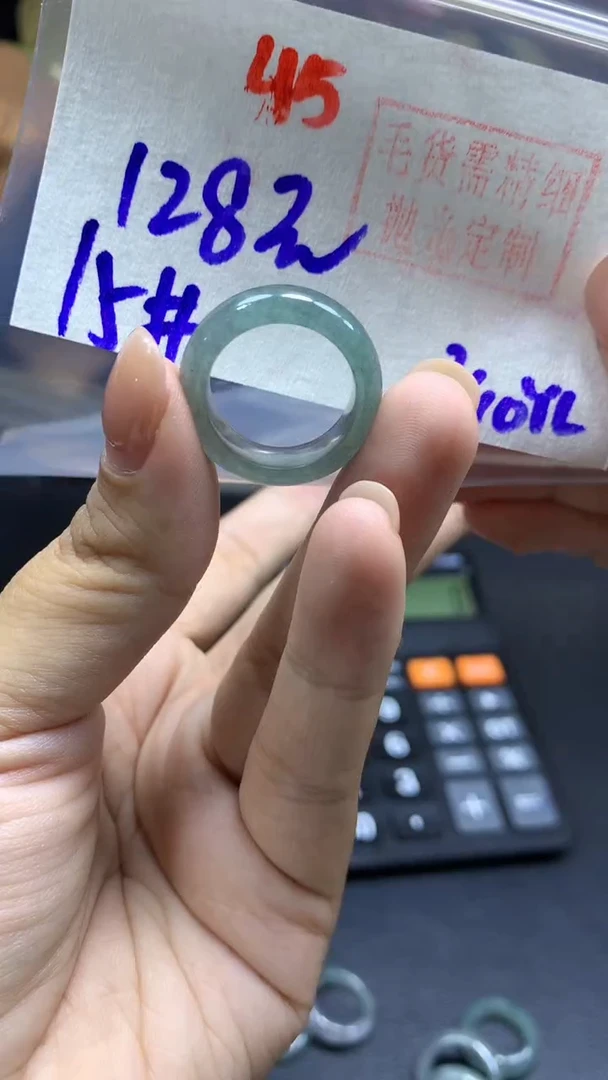 未镶嵌定制翡翠戒圈#128元-毛货需精细抛光