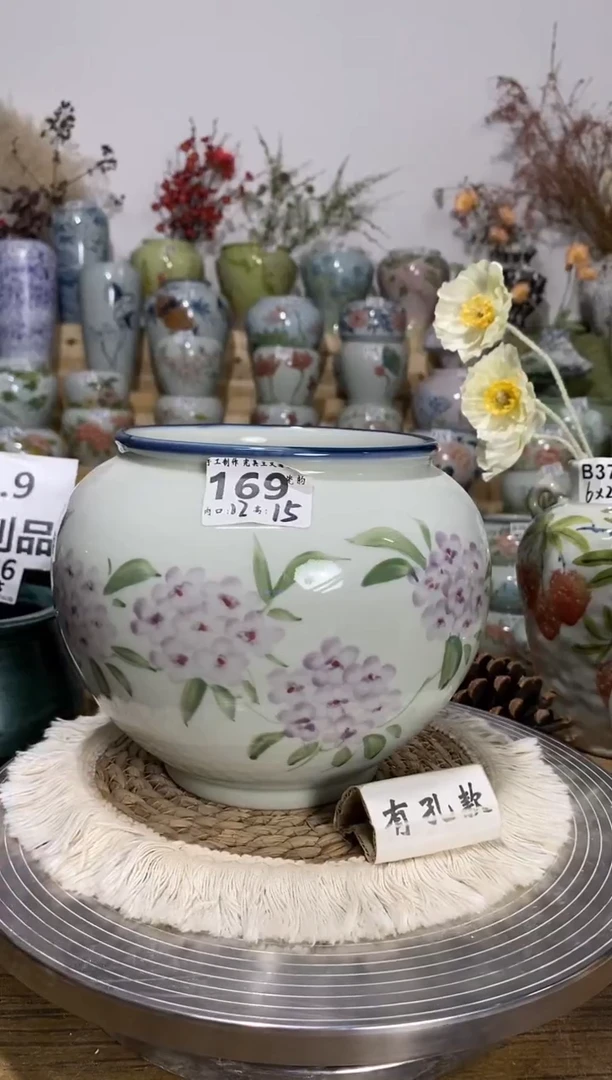 景德镇瓷韵手绘陶瓷花盆   169