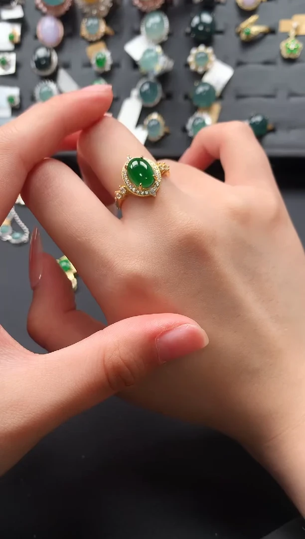 【闪购商品】翡翠戒指银S925镶嵌5214241