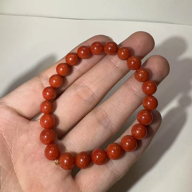 精品天然瓦西料南红牛血红手串（8mm）5116-1