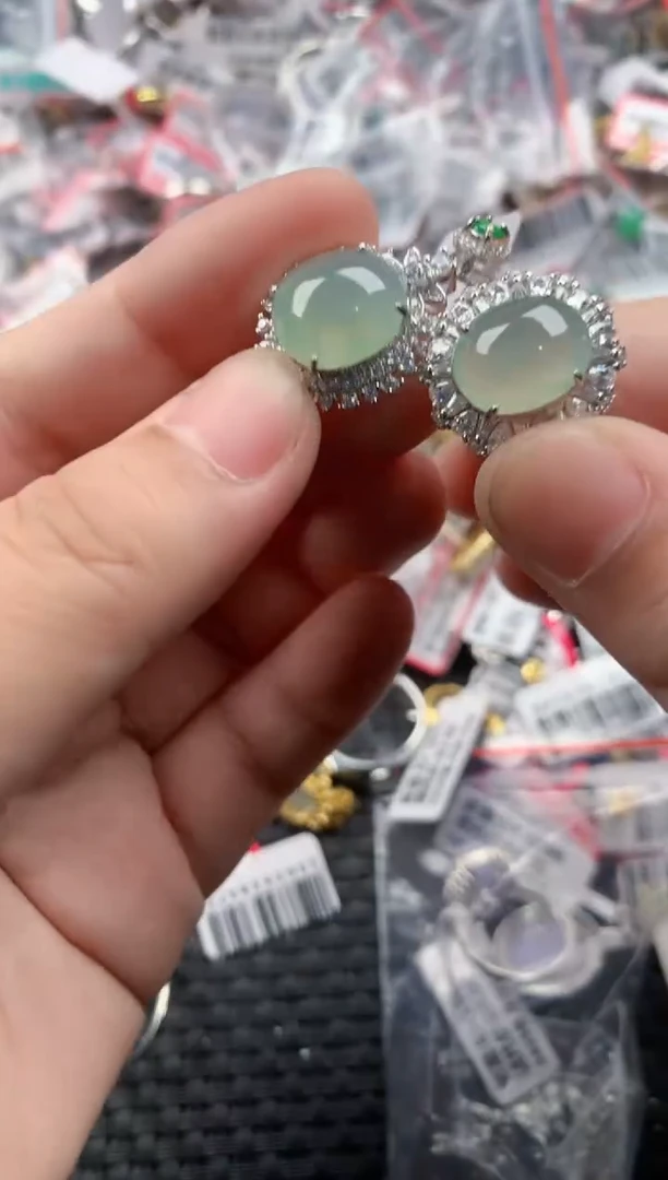 银S925镶嵌戒指翡翠666   4