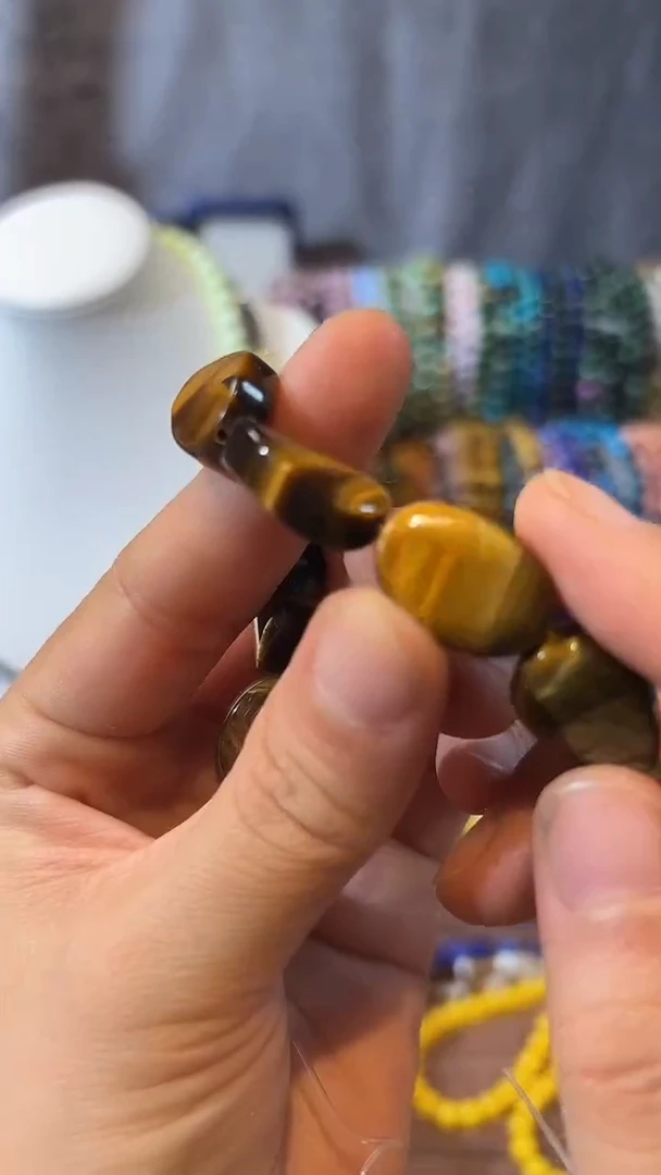 合金玛瑙/玉髓珠宝奇石虎眼扭扭珠
