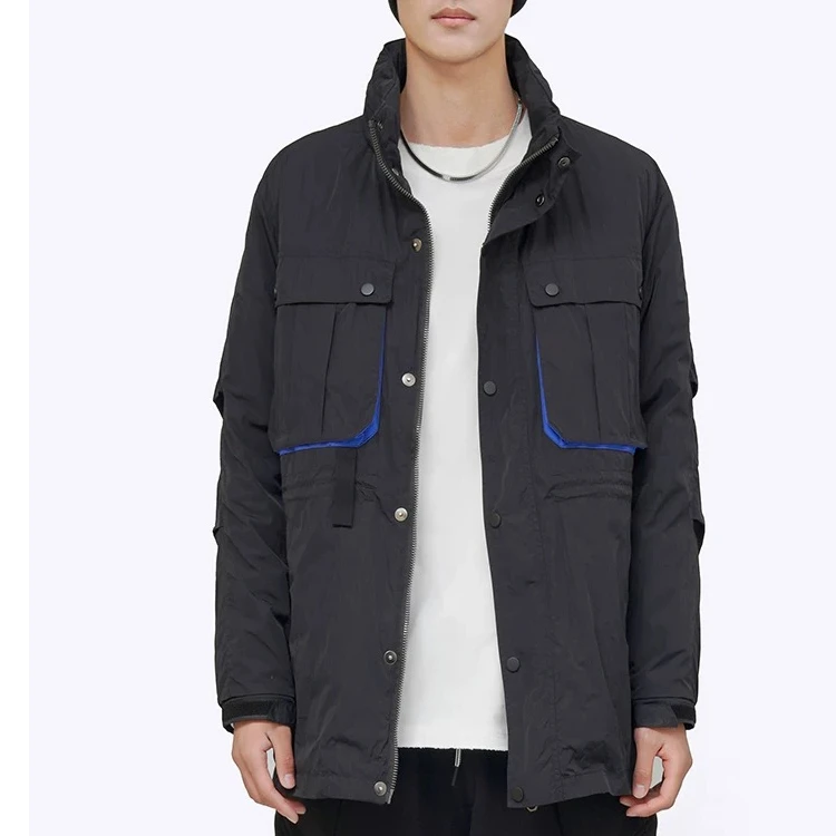 机能风白鸭绒黑色蓝色羽绒服男潮流时尚冬季休闲外套（微瑕）25451