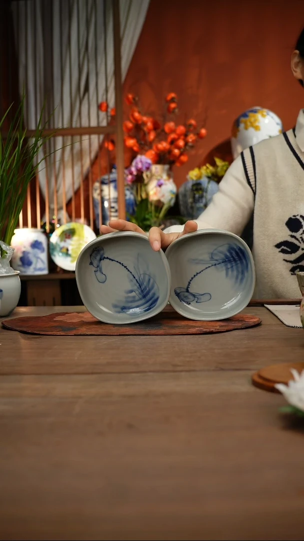 当代高温釉下彩手绘陶瓷餐具