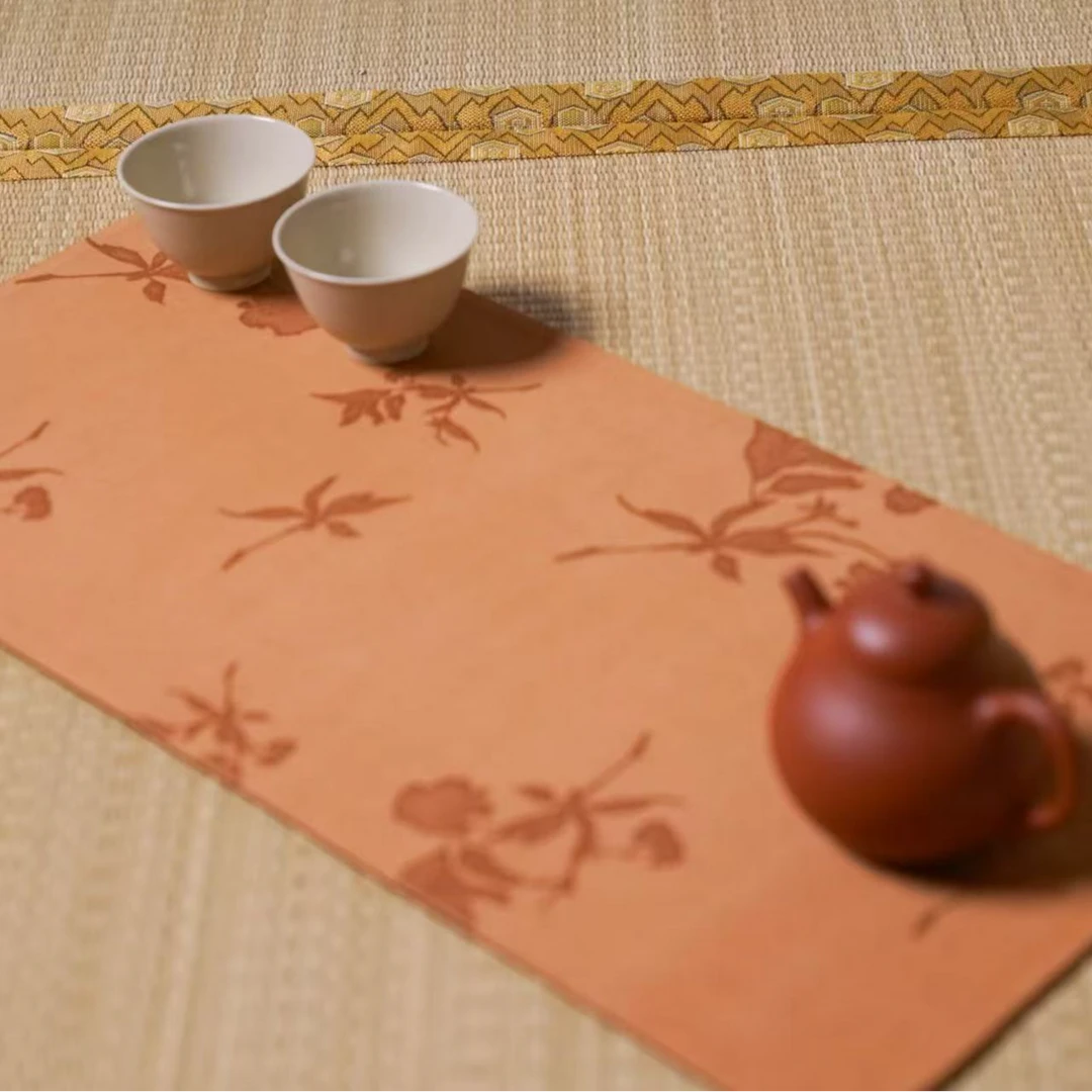 双面真丝红云纱茶席【红云纱】