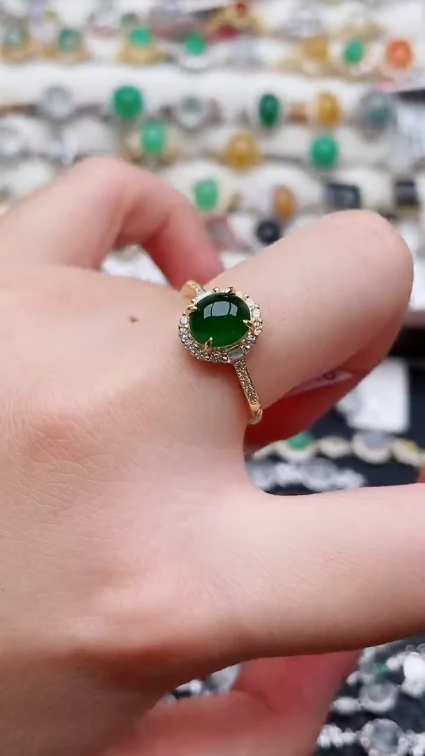 银S925镶嵌翡翠耳饰76