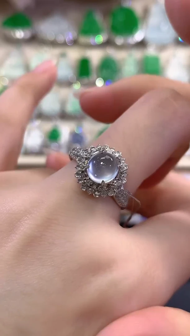 18K金镶嵌戒指翡翠C39