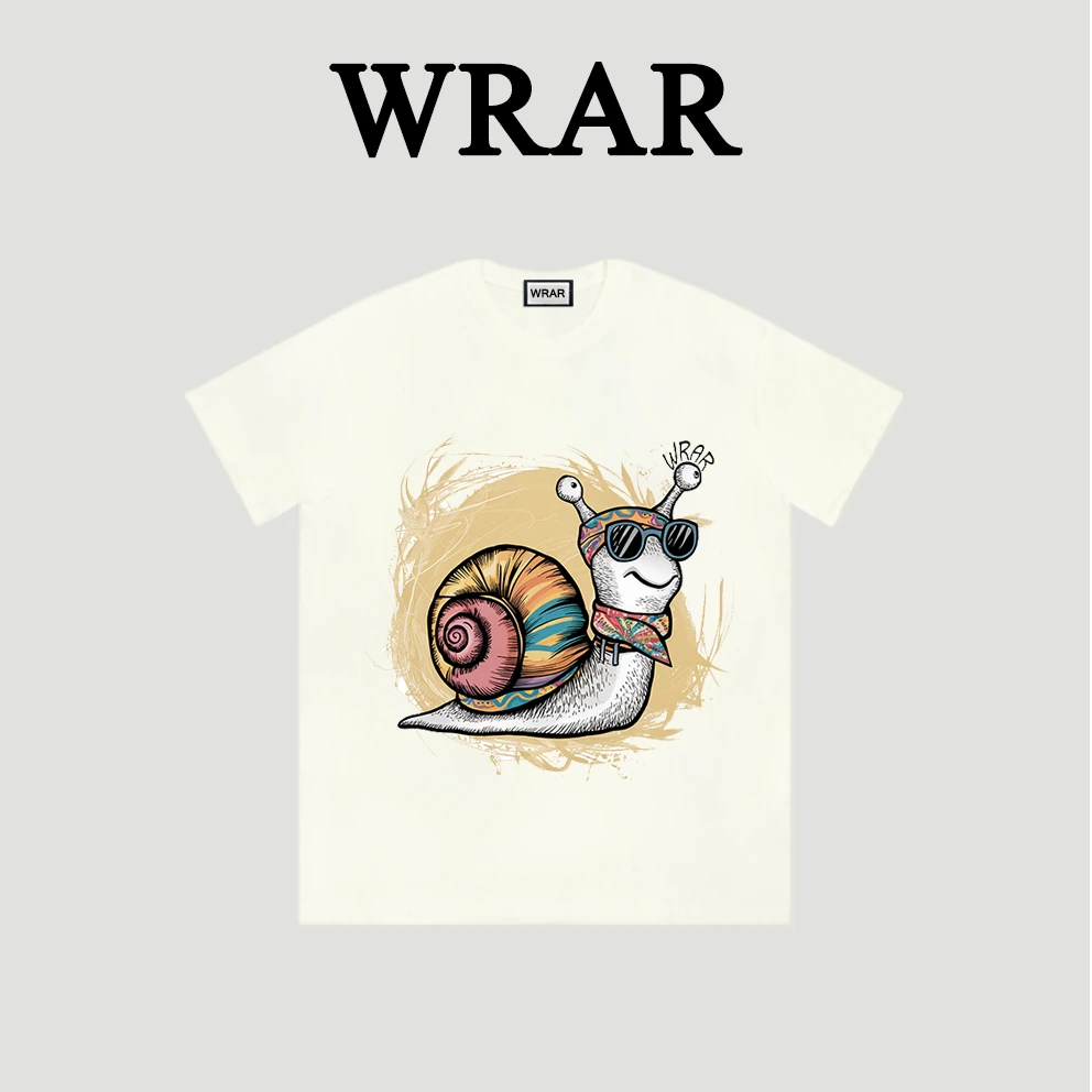 【 墨镜蜗牛】Pocket口袋服饰 新品时尚透气宽松T恤印花圆领卡通