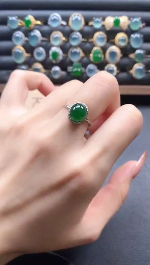 银S925镶嵌戒指翡翠51151